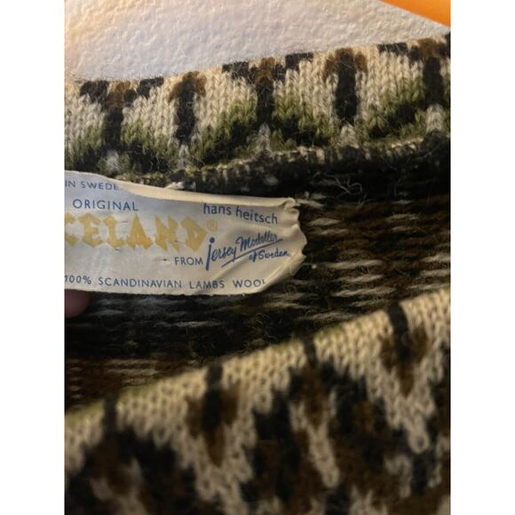 Vtg Iceland Jersey Modeller Sweden Sweater Hans Heitsch Lambs Wool Size 16 - Picture 4 of 7